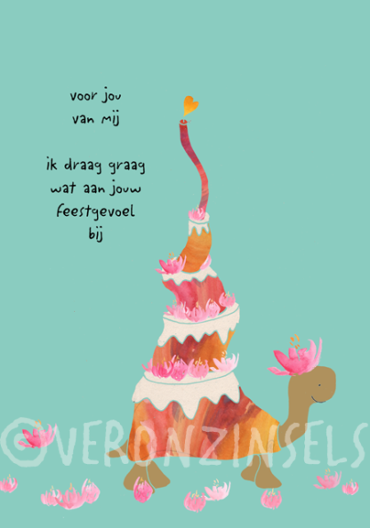 Veronzinsels wenskaart FEESTGEVOEL