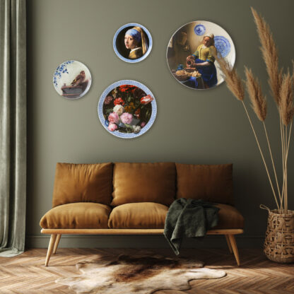 Heinen Delfts Blauw bord het meisje met de parel - Afbeelding 3