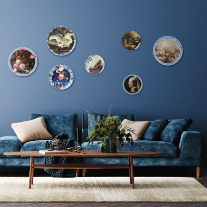 Heinen Delfts Blauw bord het meisje met de parel - Afbeelding 2