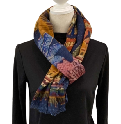 shawl wol 'Papegaaien in de nacht' - Afbeelding 2