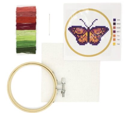 Kikkerland mini cross stitch butterfly - Afbeelding 2