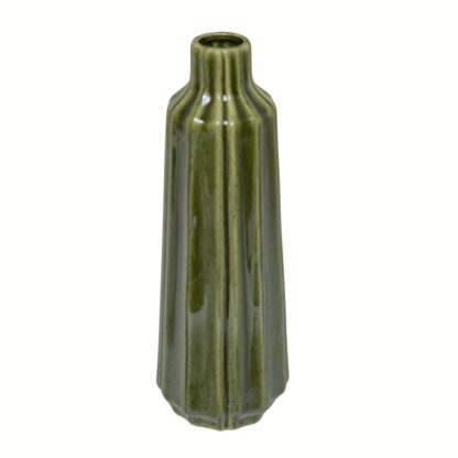 Vaas stripes keramiek groen - Afbeelding 2