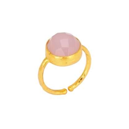 Craftshop ring verguld roze quartz