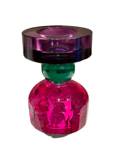 Crystal omkeerkandelaar roze groen paars - Afbeelding 4