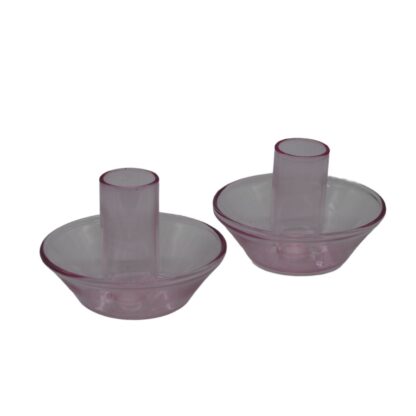 Kaarsenstandaard glas pink