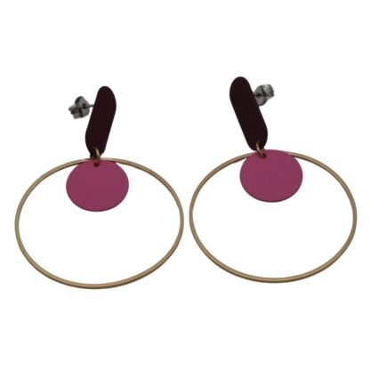 Oorbellen by ellen big bordeaux pink