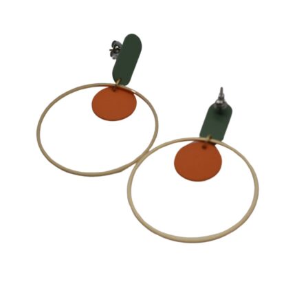 Oorbellen by ellen big groen oranje - Afbeelding 2
