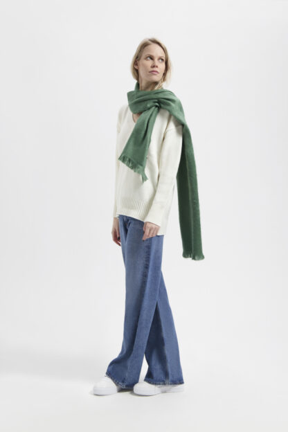 Alpaca Loca slim scarf emerald green - Afbeelding 3