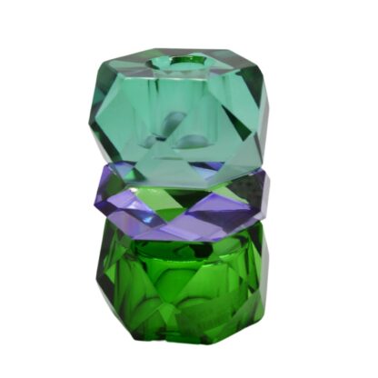 Crystal omkeerkandelaar groen paars turquoise