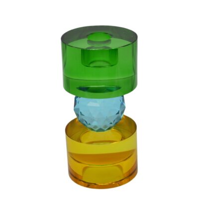 Crystal omkeerkandelaar groen turquoise geel - Afbeelding 2