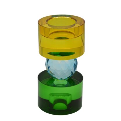 Crystal omkeerkandelaar groen turquoise geel