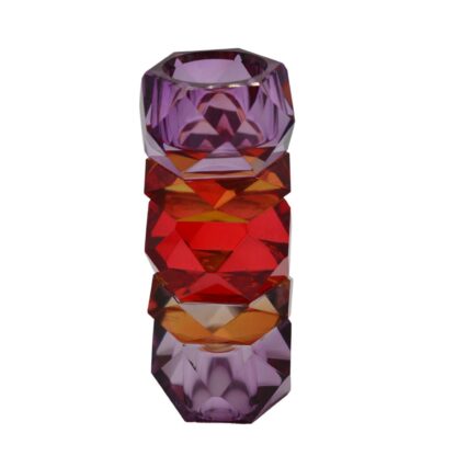 Crystal omkeerkandelaar paars orange rood