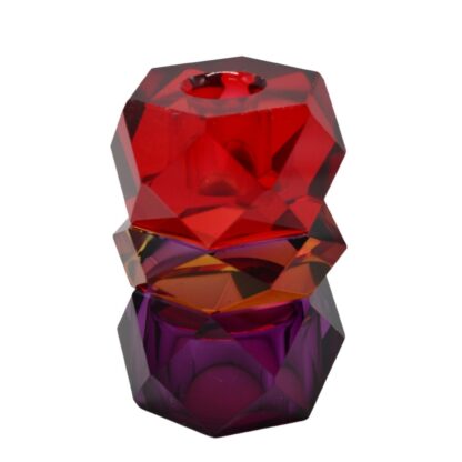Crystal omkeerkandelaar rood oranje paars
