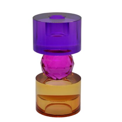 Crystal omkeerkandelaar paars roze orange