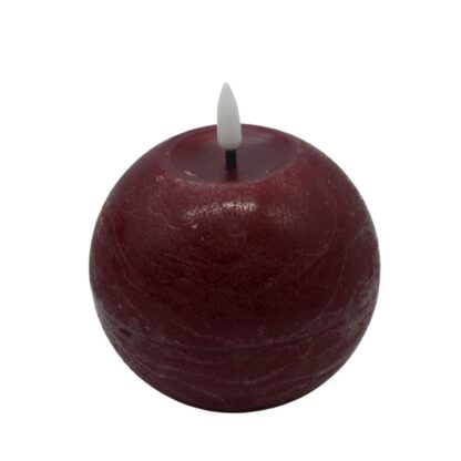 Led ball candle bordeaux M