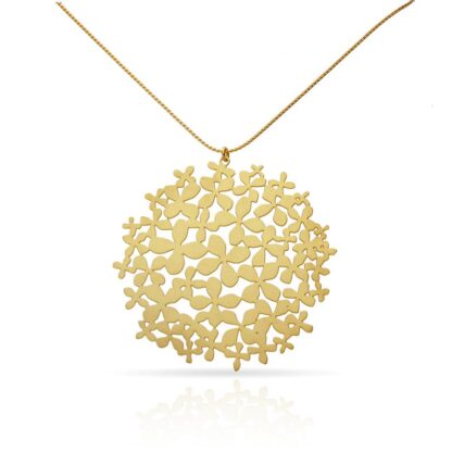 Ras Hortensia collier long verguld
