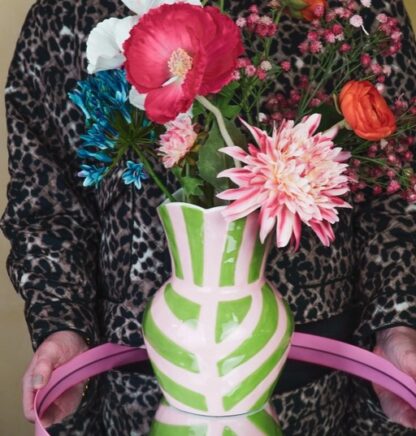 HV vaas streep roze groen - Afbeelding 2