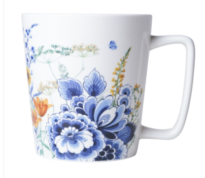 Heinen Delfts Blauw Theemok Flower Field