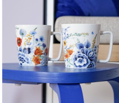 Heinen Delfts Blauw Theemok Flower Oasis - Afbeelding 2