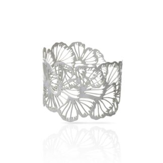 Ras Ginkgo armband verzilverd