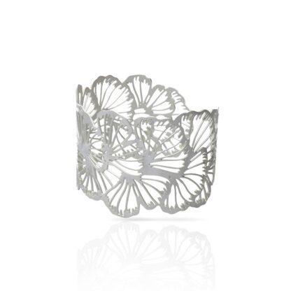 Ras Ginkgo armband verzilverd