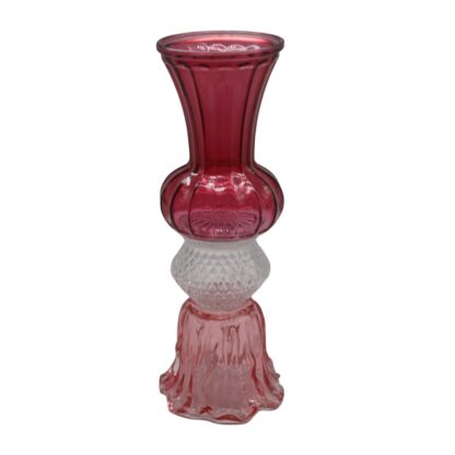 Vaas kandelaar bloem roze rood - Afbeelding 2