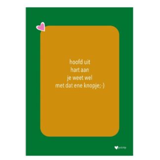 Knipoogkaart - hoofd uit hart aan