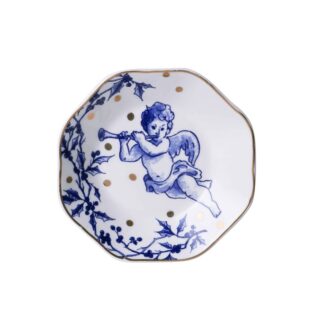 Heinen Delfts Blauw theetipje kerstengel