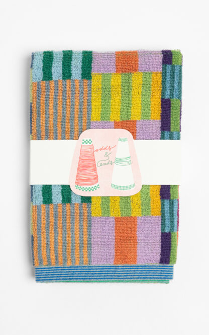 Foekje Fleur tulip quilt guest towel set van twee #75 - Afbeelding 3
