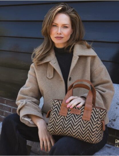 Chabo Romio jaquard handbag cognac - Afbeelding 5