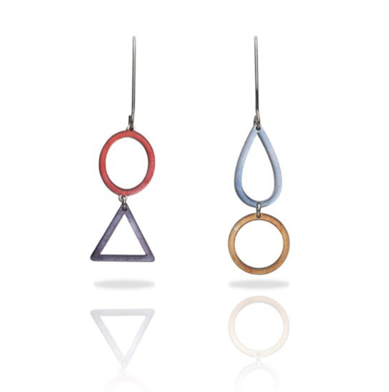 Ras oorbellen Eira duo Flow silver