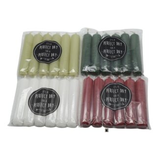 Kaarsjes 6 stuks kleuren