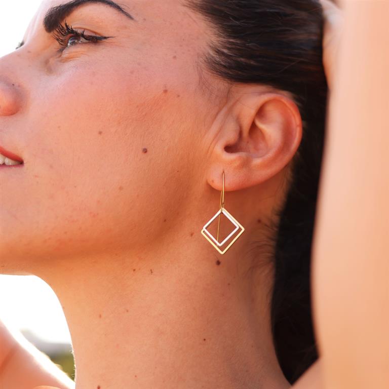 Ras Esencial square oorbellen verguld - Afbeelding 2