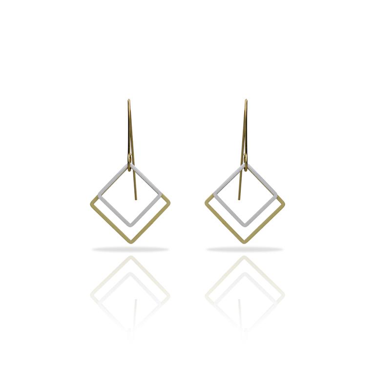 Ras Esencial square oorbellen verguld