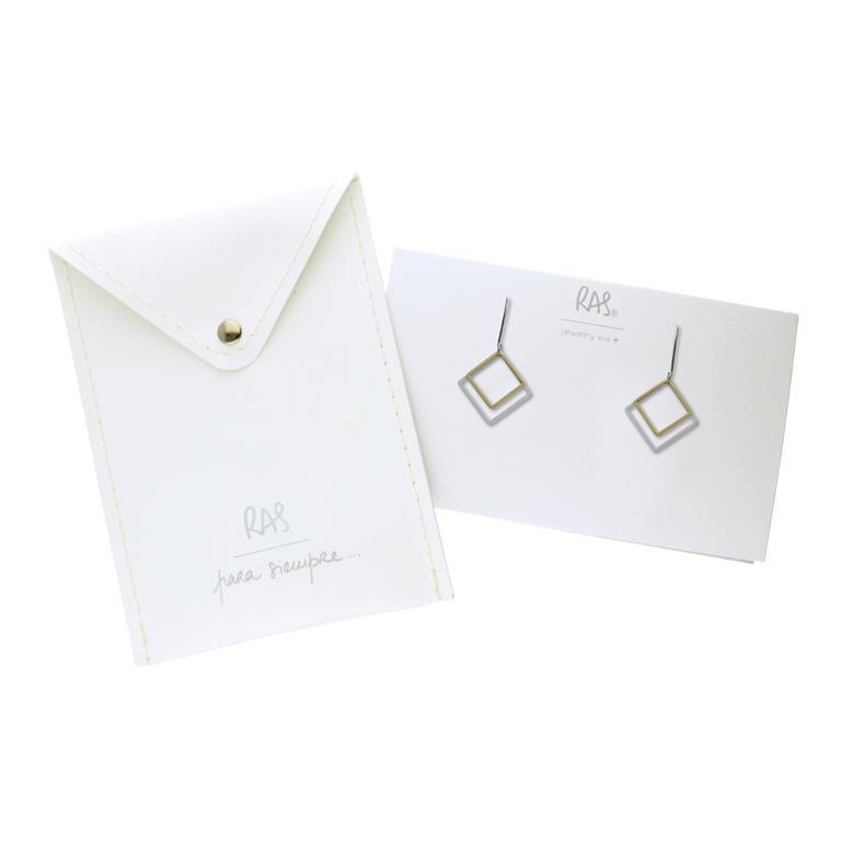 Ras Esencial square oorbellen verzilverd - Afbeelding 2