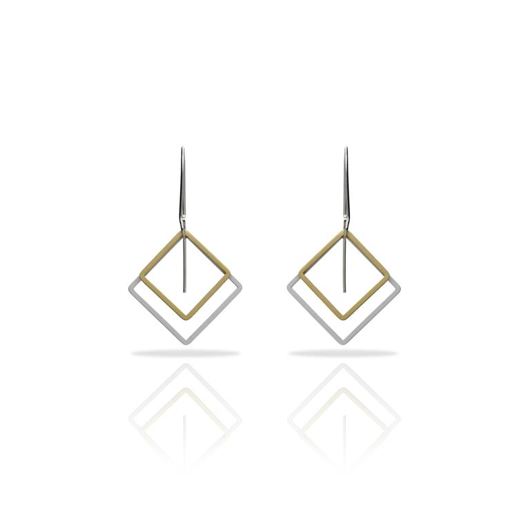 Ras Esencial square oorbellen verzilverd