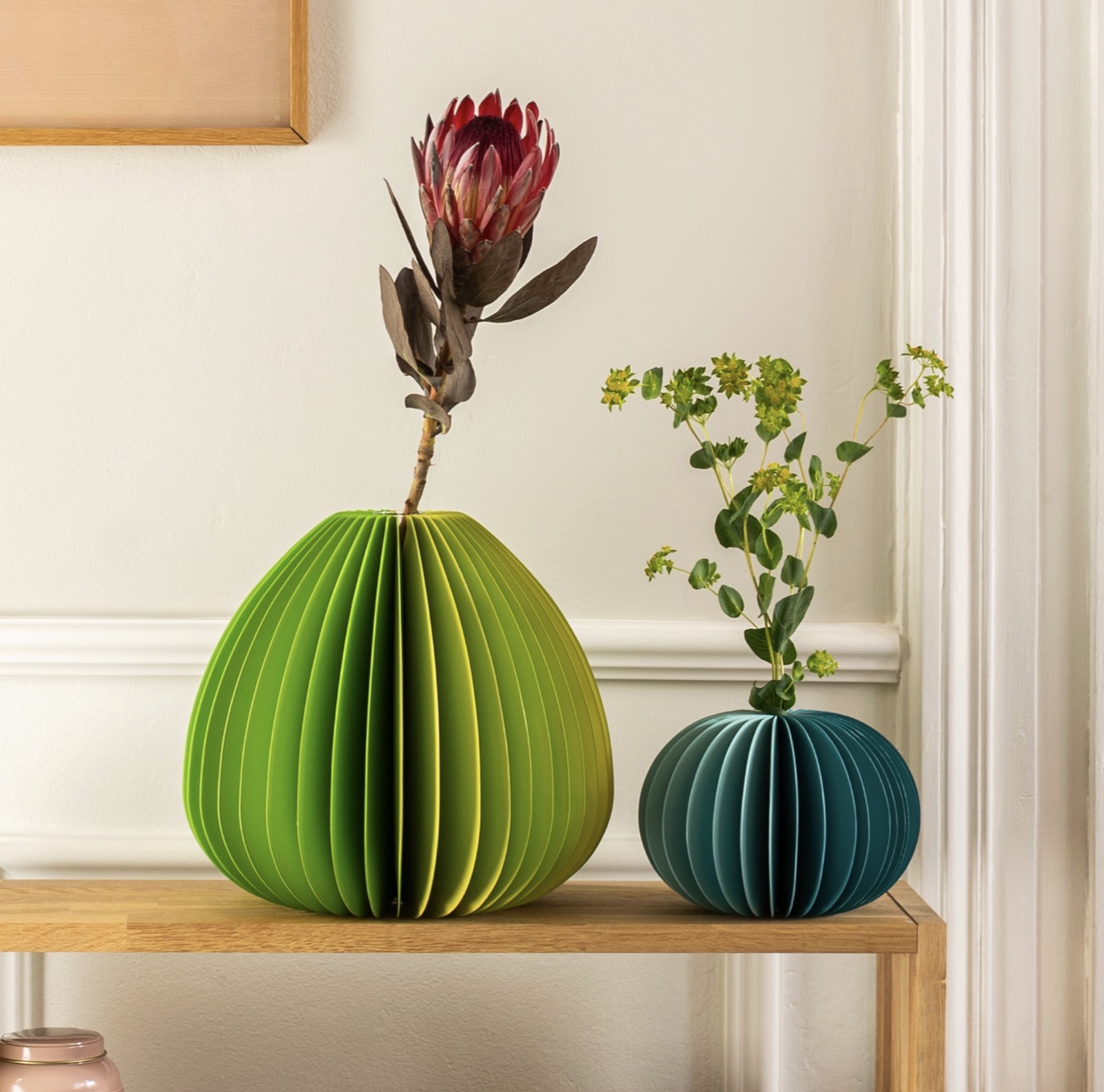 Remember papieren vaas Yuki petrol - Afbeelding 2