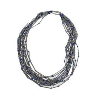 Rosalba Galati Rugiada collier rvs-blauw
