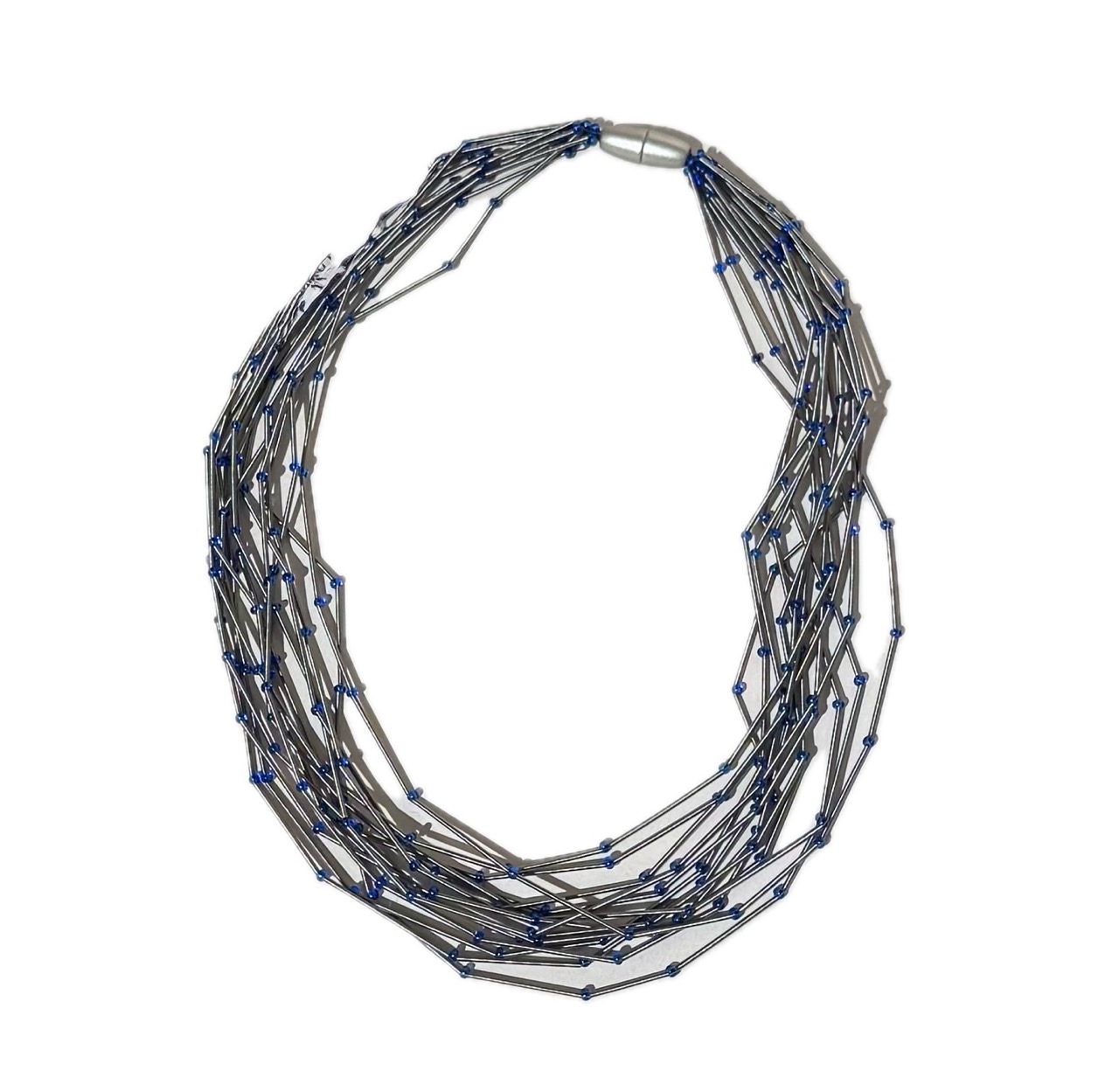 Rosalba Galati Rugiada collier rvs-blauw