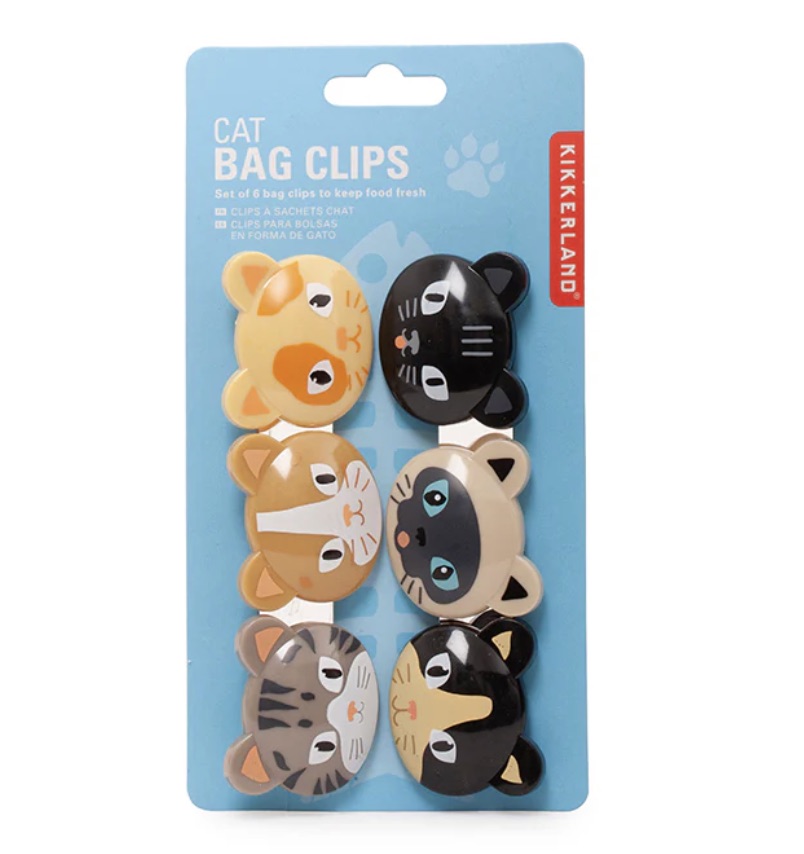 Kikkerland bag clip cat 6 st