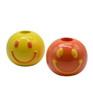 Smiley kandelaar oranje/geel