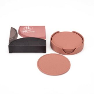 T2Q set van 6 siliconen onderzetters pink