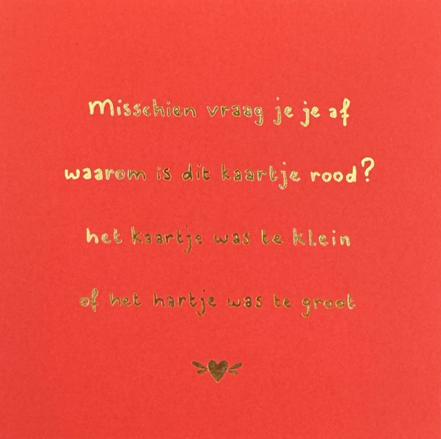 Happy little moment - Waarom is dit kaartje rood?