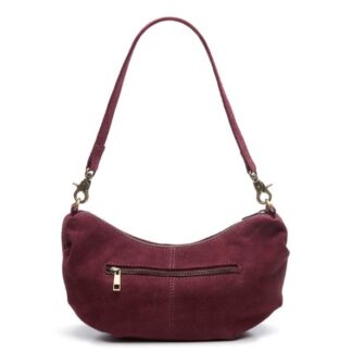 Chabo Suede Bobby Banana bag bordeaux