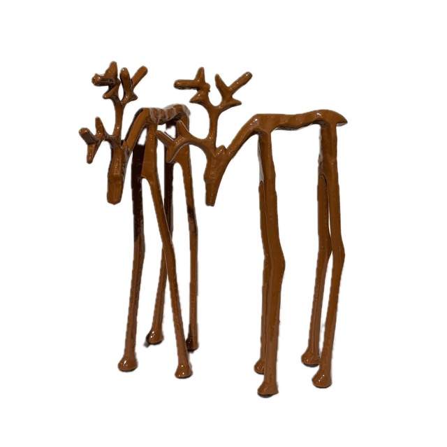 Ornament Rendier caramel op hoge poten - Afbeelding 2